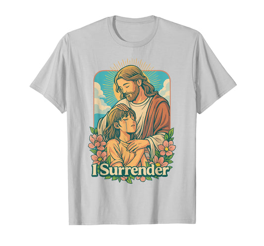 I Surrender Christian Jesus Anime Faith Worship Art Design T-Shirt