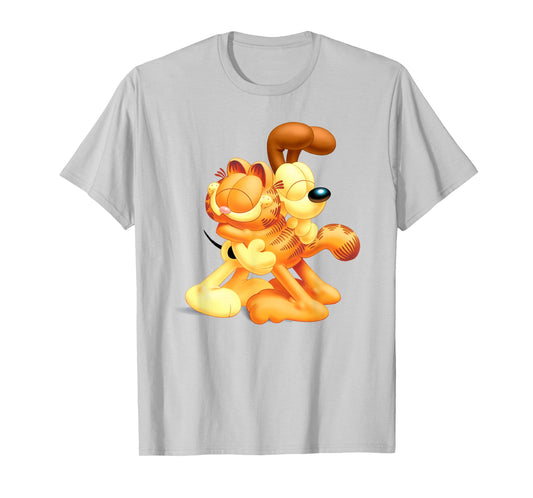 Garfield & Odie 3D Hugging Cute Cartoon Cat and Dog T-Shirt