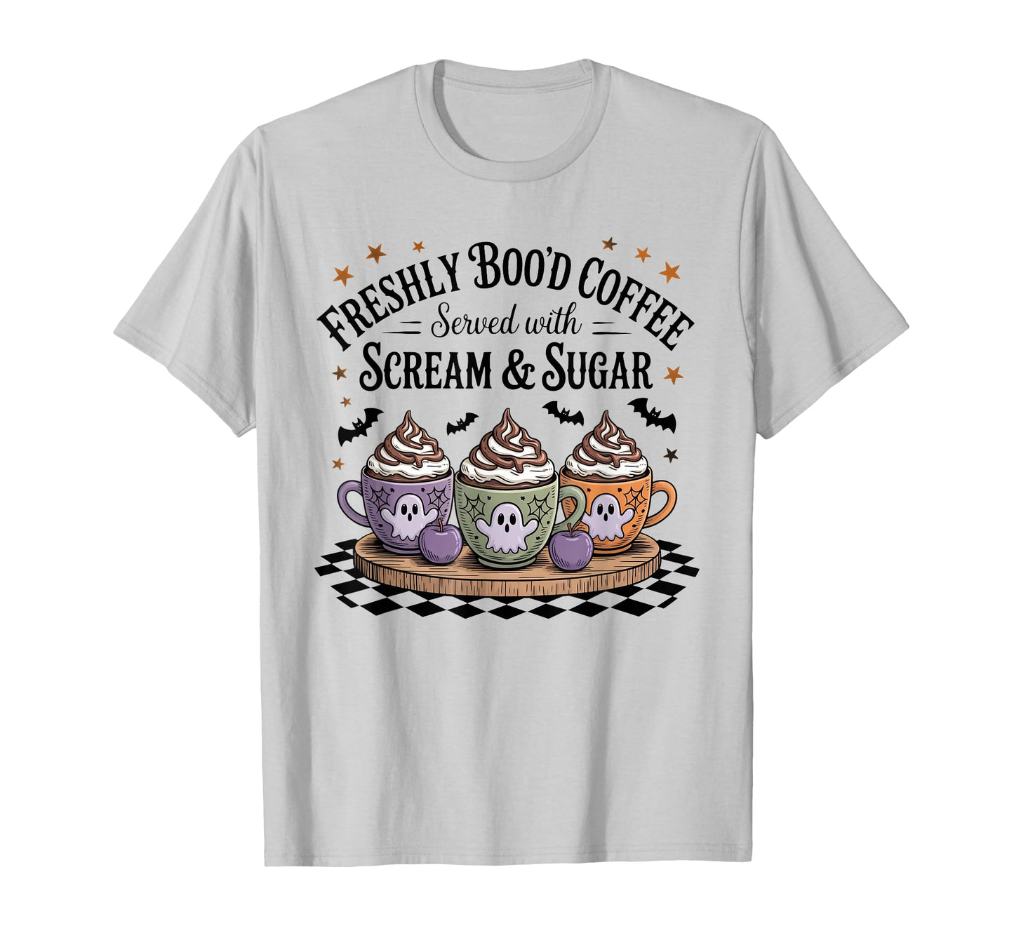 Retro Freshly Boo'd Coffee Lovers Boujee Ghost Halloween T-Shirt