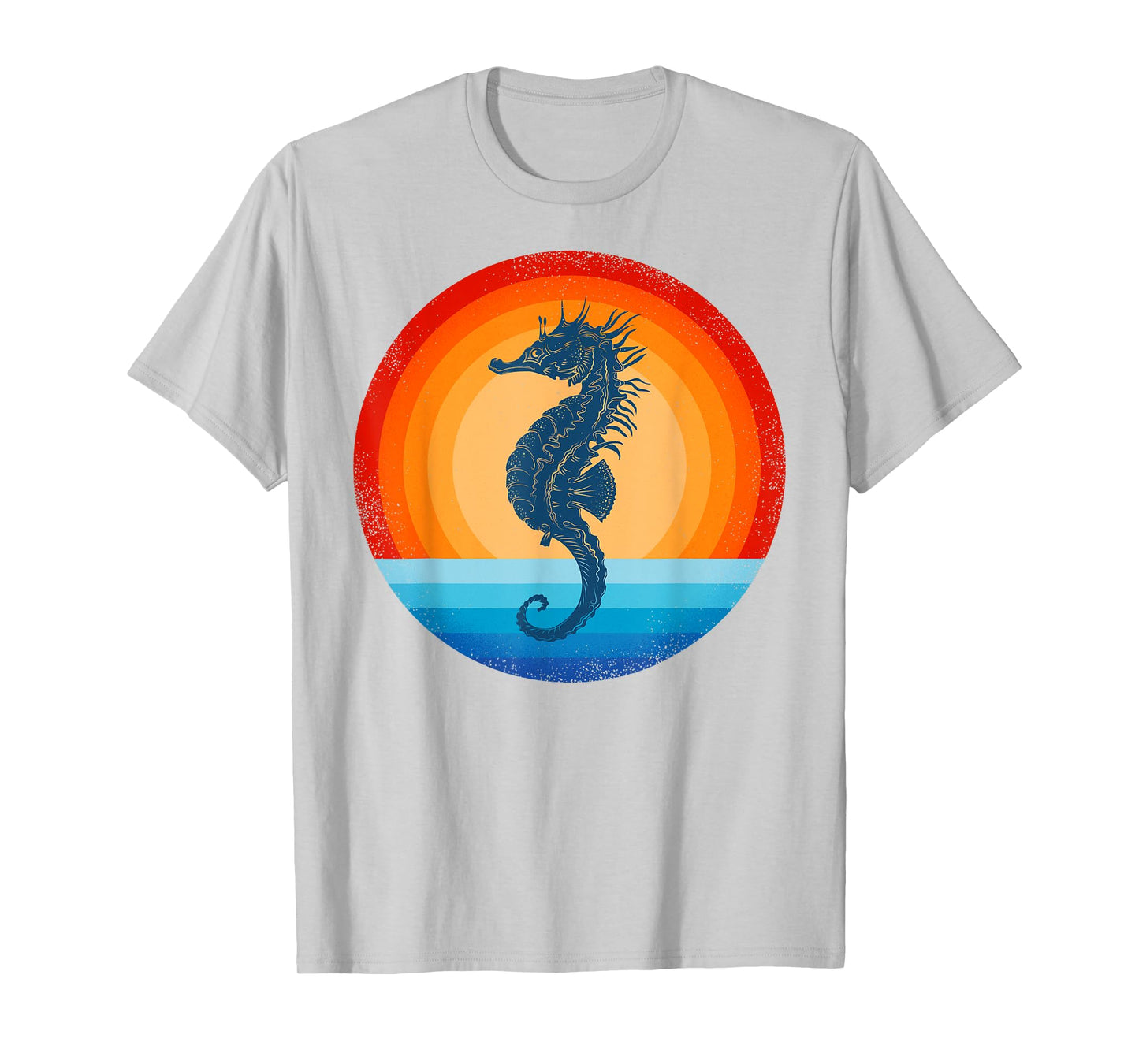Seahorse Retro Vintage 60s 70s Sunset Seal Animal Men Women T-Shirt