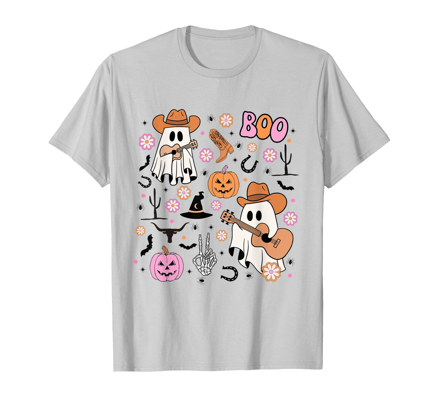 Spooky Ghost Cowboy Cute Halloween Boo Western Retro Pastel T-Shirt