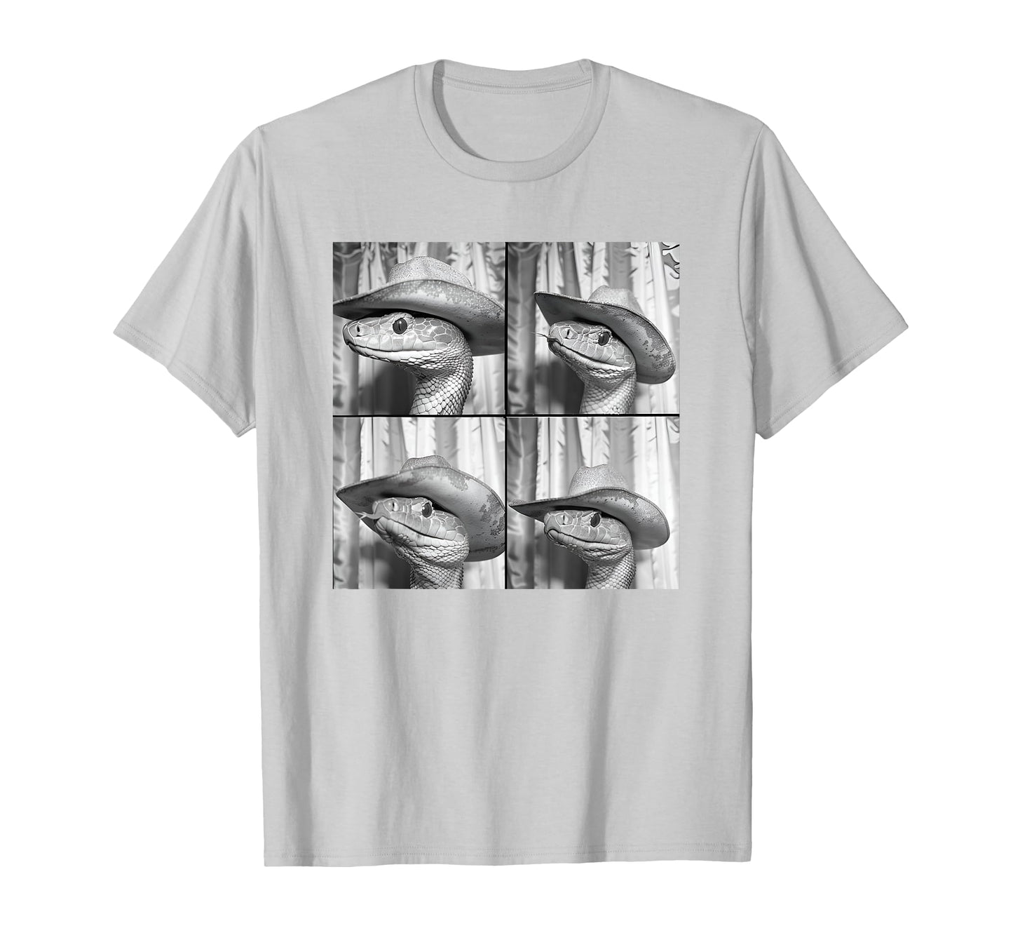 Snake In Cowboy Hat Funny Animal Photobooth Snake Face T-Shirt