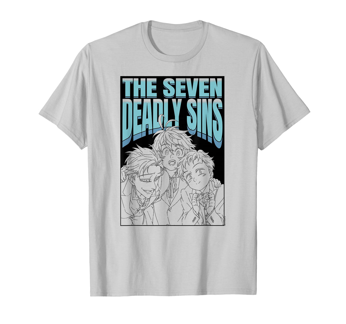 The Seven Deadly Sins Character Outlines with Logo Anime T-Shirt