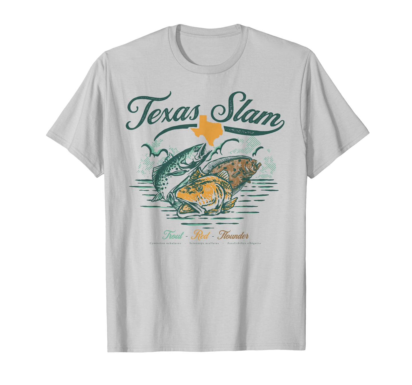 Gulf Coast Fishing Texas Slam - Trout Red Flounder T-Shirt