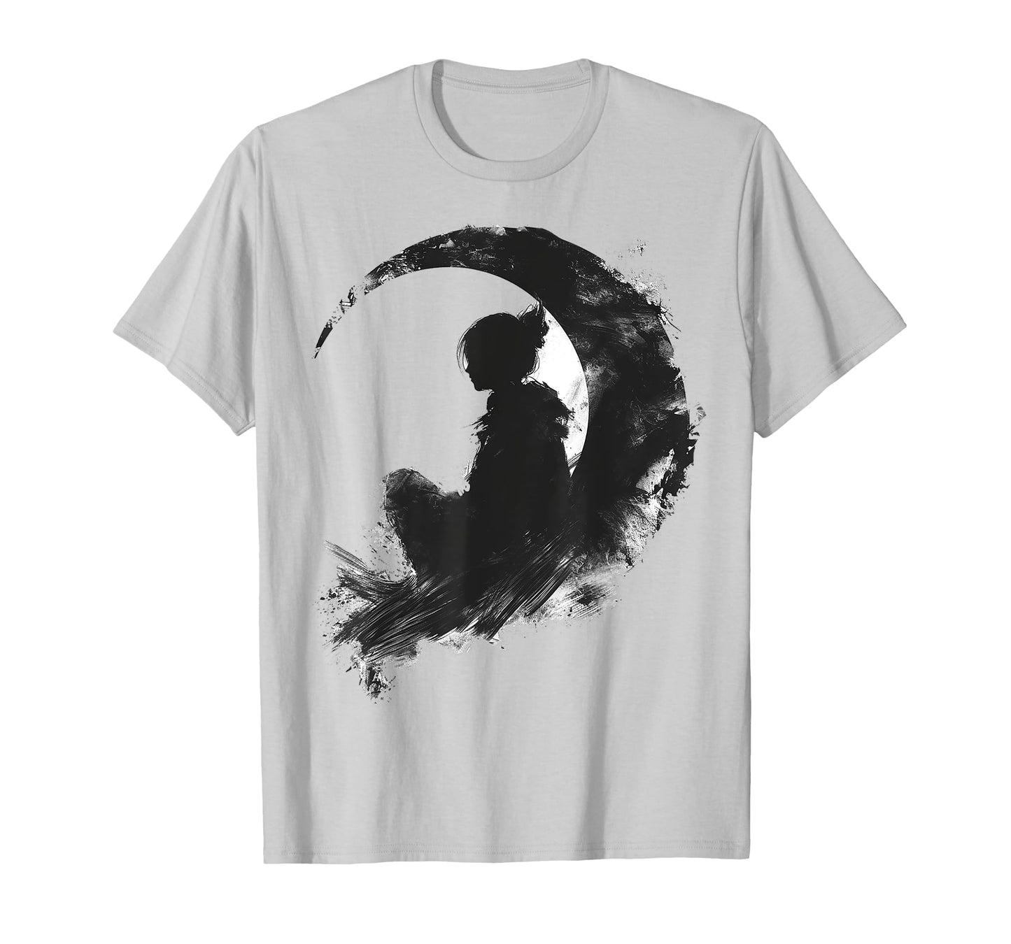 Anime Moon Graphic Art Girl Motif Anime T-Shirt