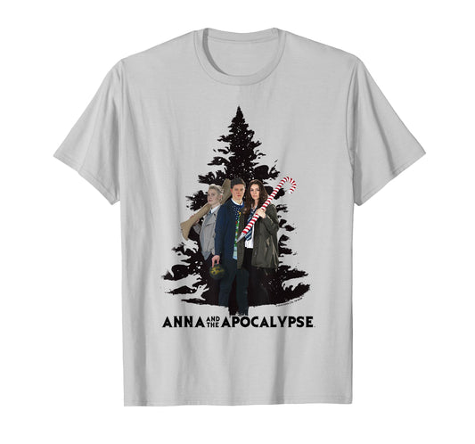 Anna and the Apocalypse Group Shot Zombie Christmas Tree T-Shirt