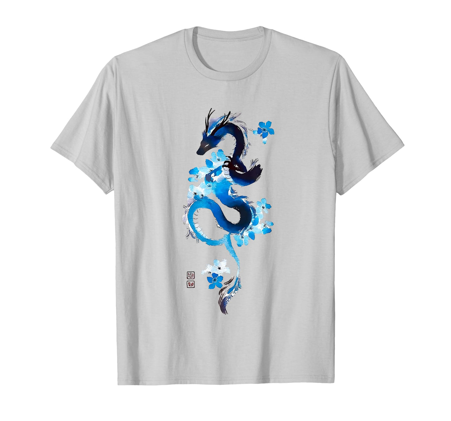 Cherry Blossom Japanese Dragon Asian Retro 80’s Style T-Shirt