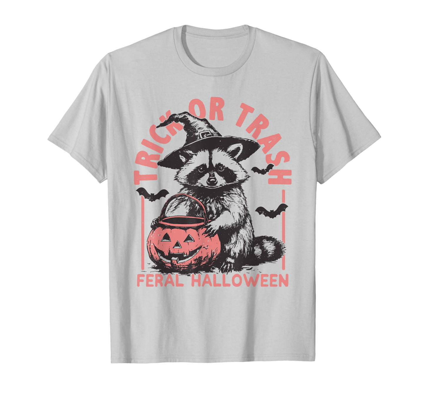 Trick or Trash Funny Raccoon Halloween Vintage Ghost Costume T-Shirt