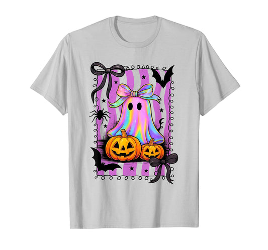 Spooky Spider Coquette Boojee Ghost Pumpkin Fall Halloween T-Shirt