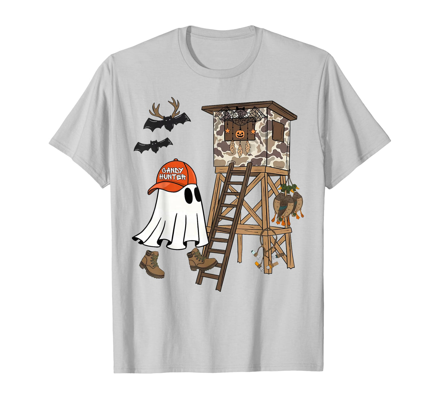Candy Hunter Camo Ghost Boys Halloween Deer Duck Hunting T-Shirt