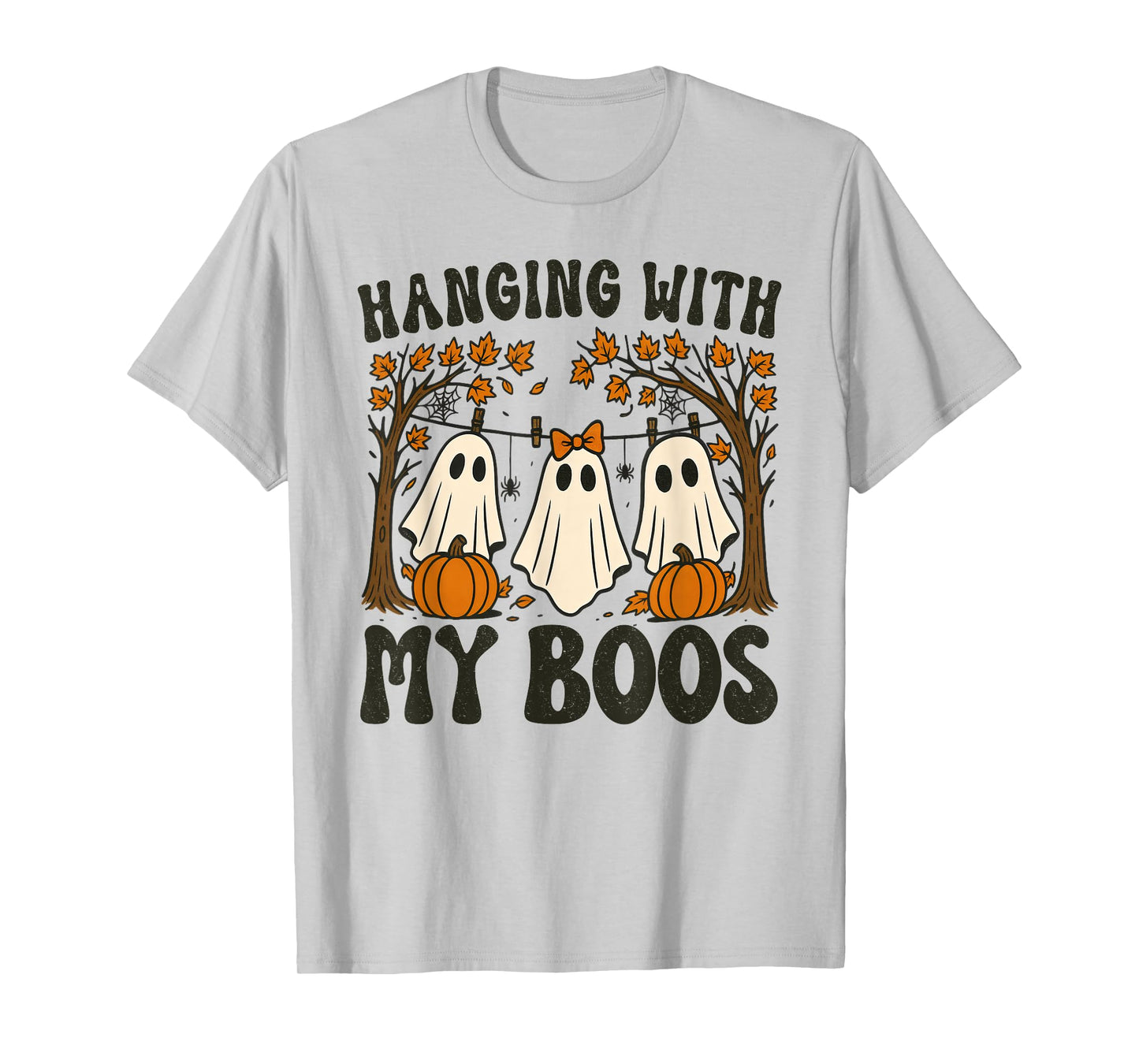 Hanging With My Boos Cute Ghost Halloween Preppy Spooky Fall T-Shirt