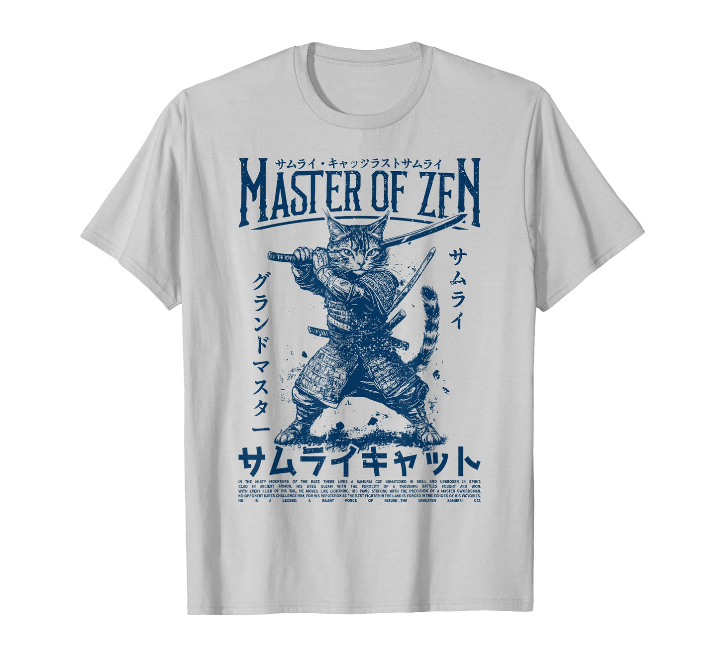 Samurai Cat Warrior Ukiyo Otaku Streetwear Cat Samurai T-Shirt