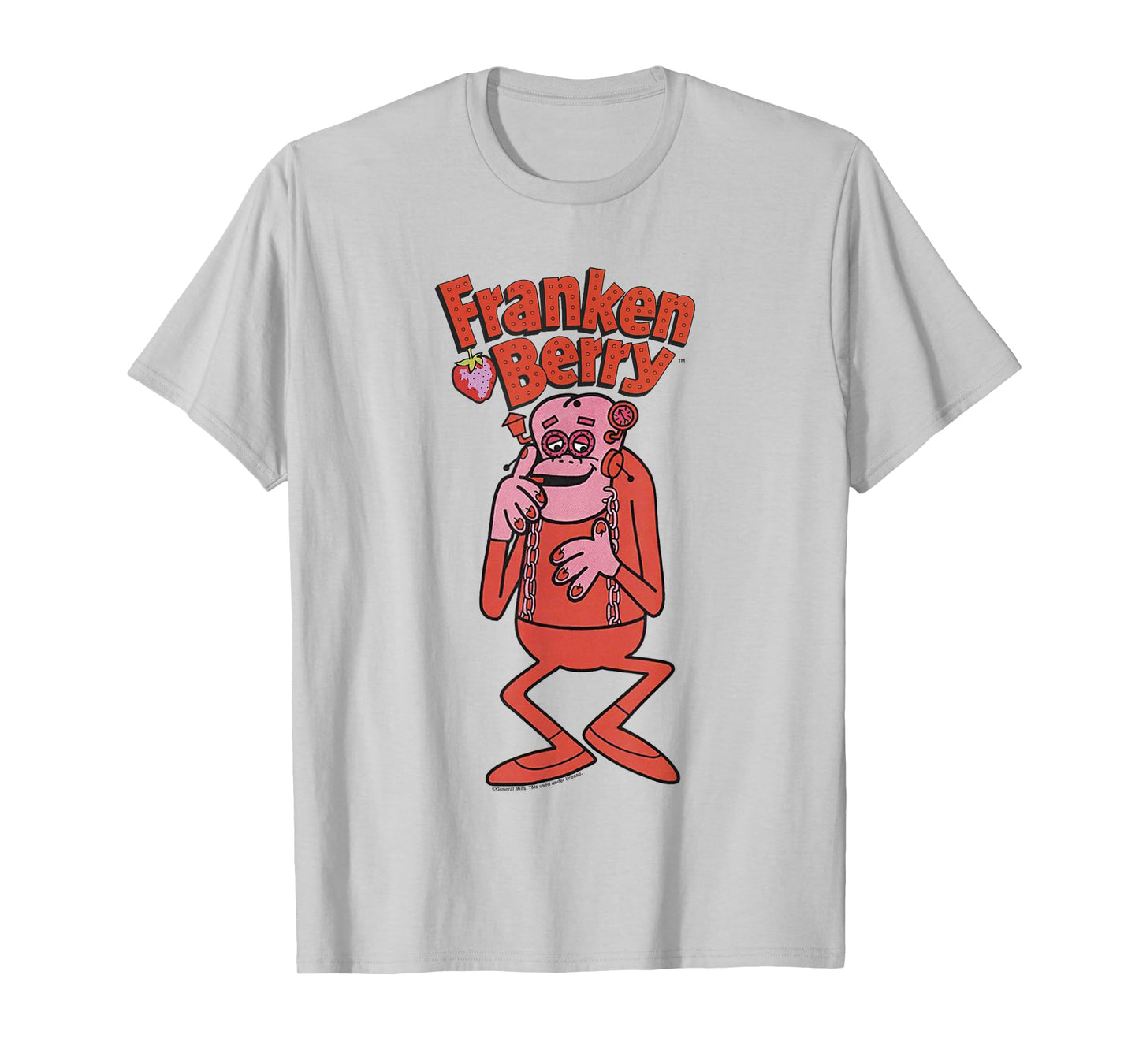 Franken Berry Vintage Strawberry Cereal Monster Mascot Logo T-Shirt