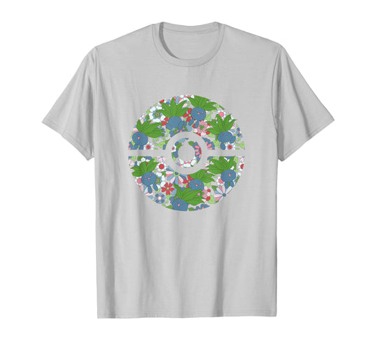 Pokémon Cute Oddish & Flowers Pattern Poké Ball Logo T-Shirt