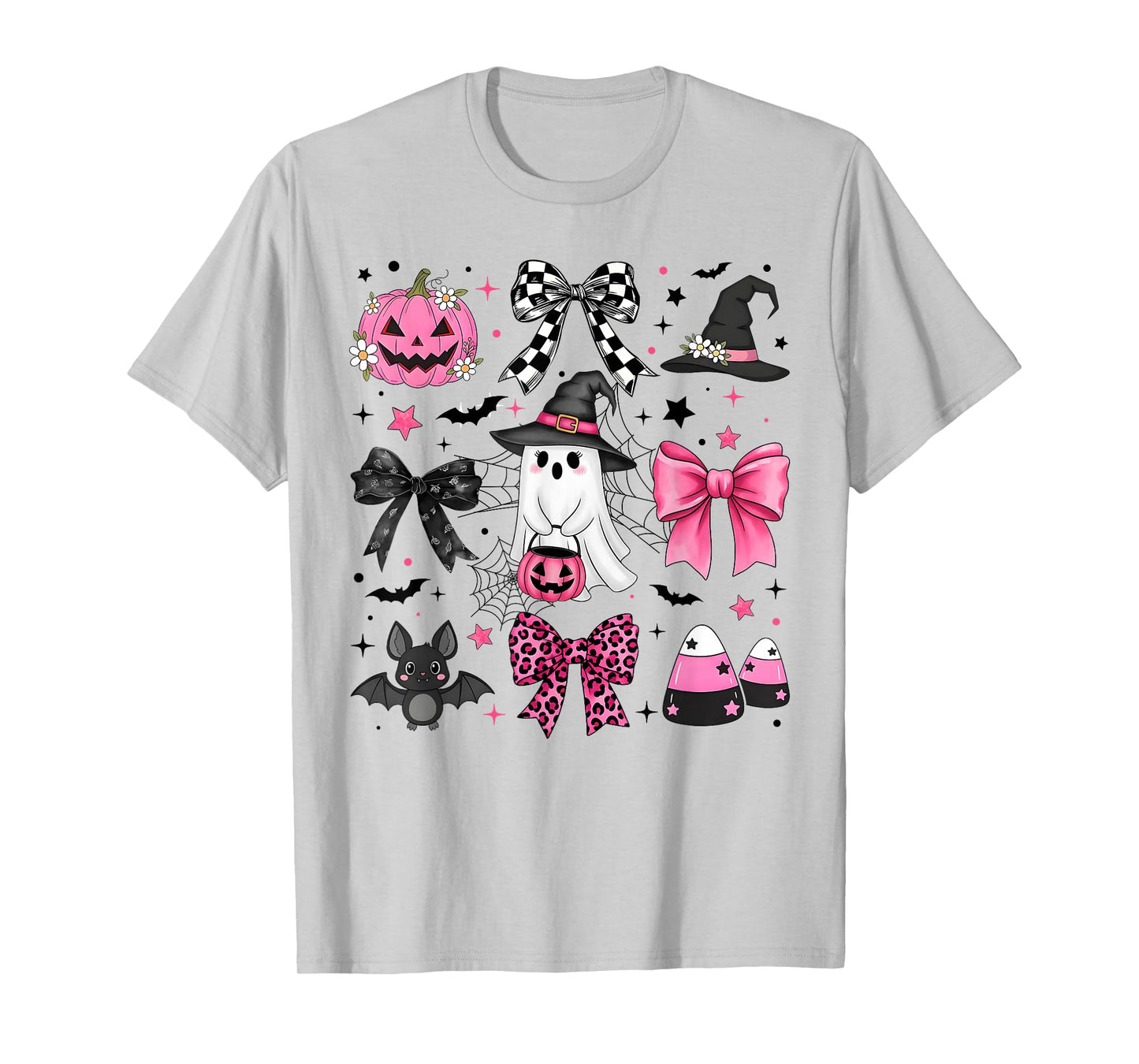 Cute Ghost Halloween Coquette Bow Pumpkin Girl Women Kid T-Shirt