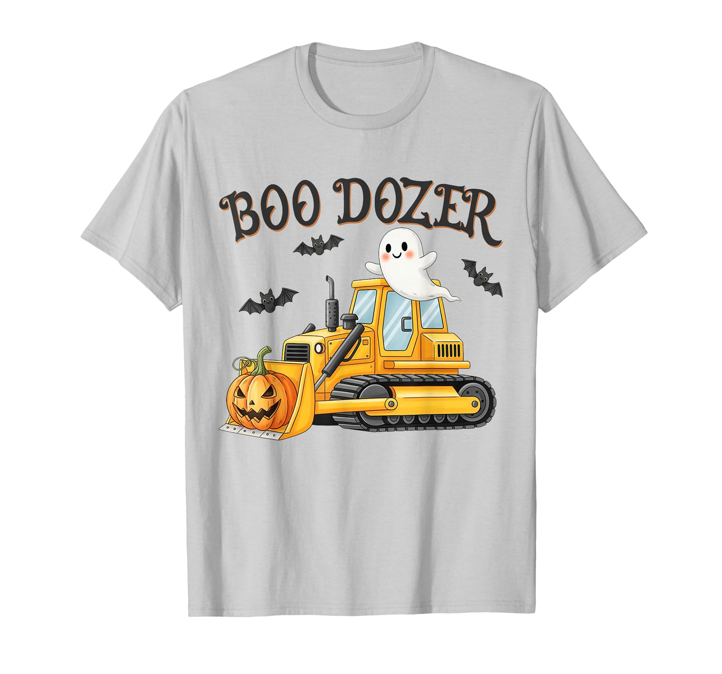 Boo Dozer Construction Halloween Ghost Bulldozer Pumpkin Boy T-Shirt