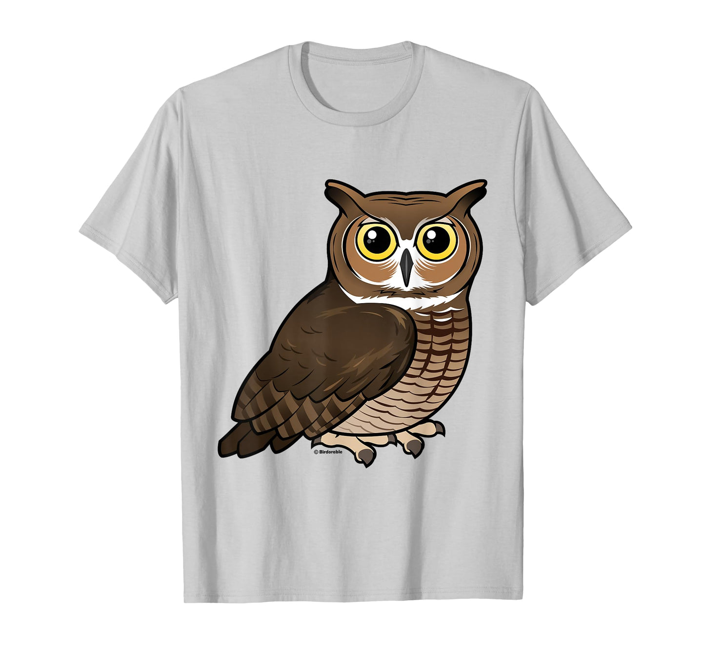 Cute Birdorable Great Horned Owl Cartoon Bird of Prey T-Shirt