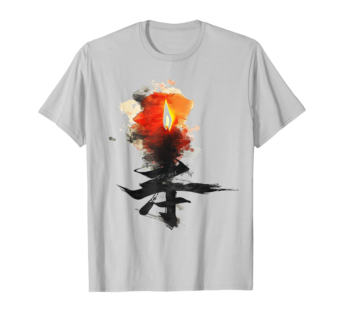 Anime Manga Abstract Motif Drawing Illustration Flame Anime T-Shirt