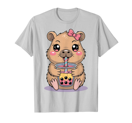 Cute Capybara Ramen Kawaii Anime Noodles Kids Girls T-Shirt