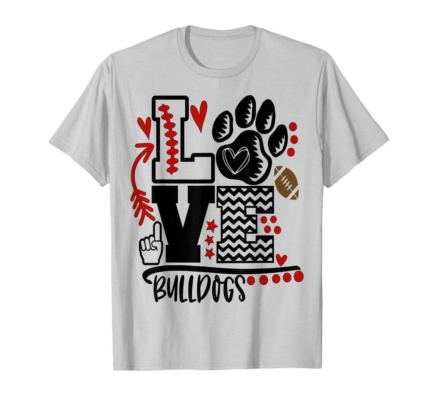Bulldogs Paw Mom School Spirit T-Shirt