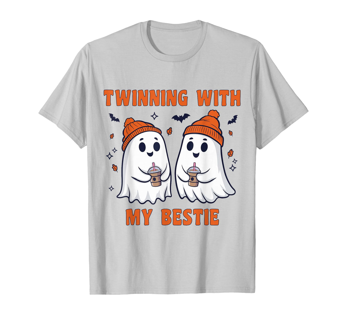 Twinning With My Bestie Ghost Coffe Lover Friends Halloween T-Shirt