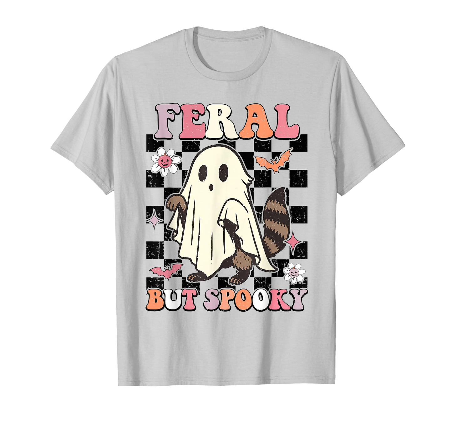 Feral But Spooky Raccoon Lover Ghost Halloween Costume T-Shirt