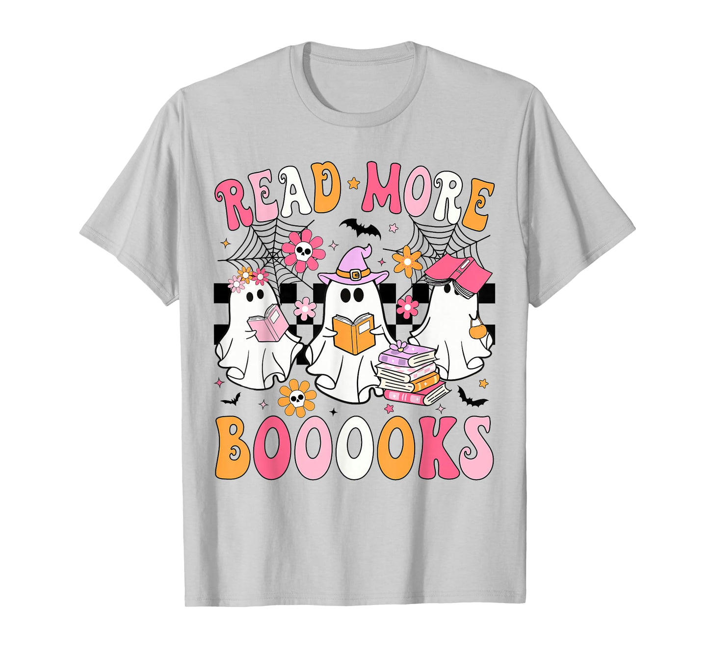 Read More Books Ghosts Reading Book Funny Teacher Halloween T-Shirt