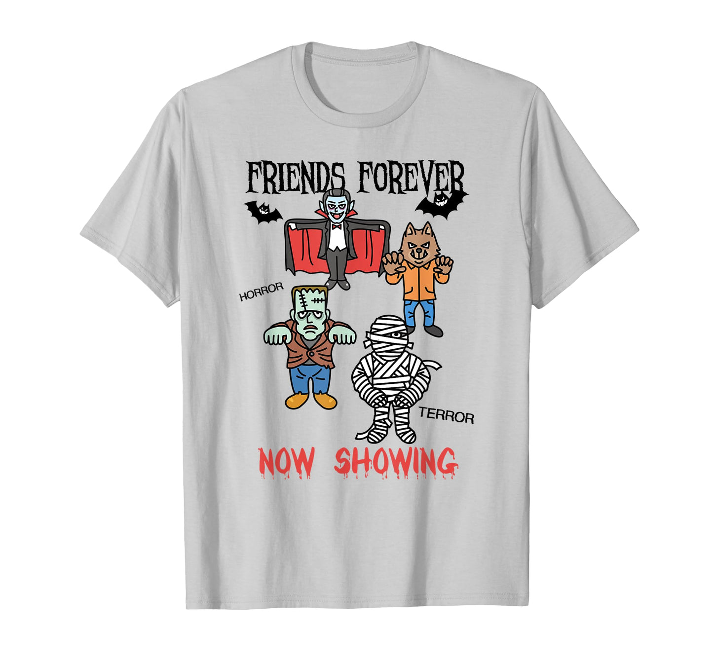 Dracula Frankenstein Mummy Werewolf Horror Movie Monsters T-Shirt