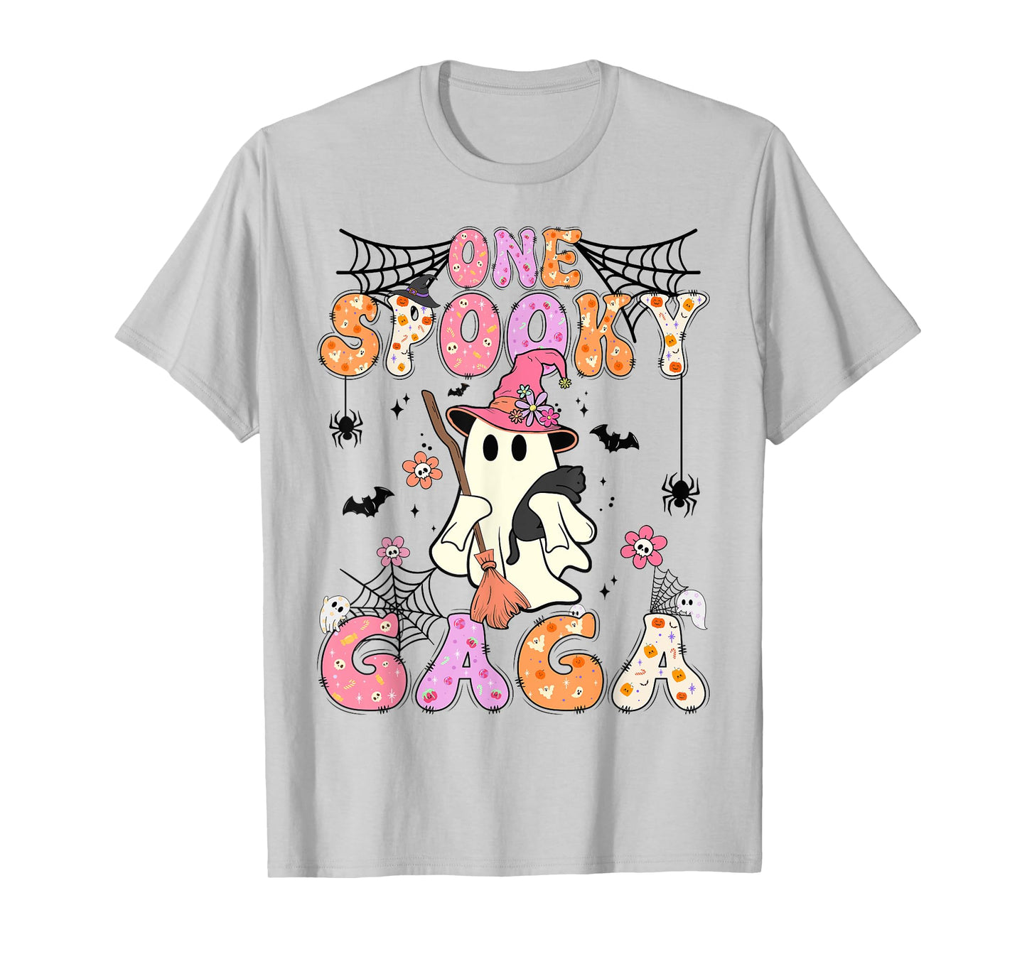 Groovy One Spooky Gaga Retro Halloween Cute Ghost T-Shirt