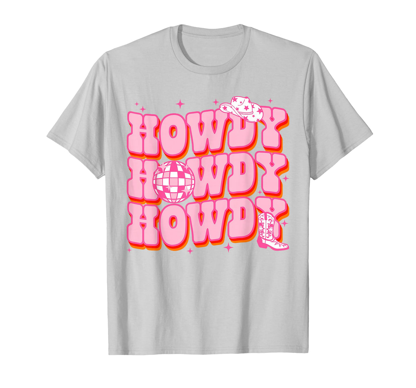 Howdy Southern Western Girl Country Rodeo Pink Cowgirl Disco T-Shirt