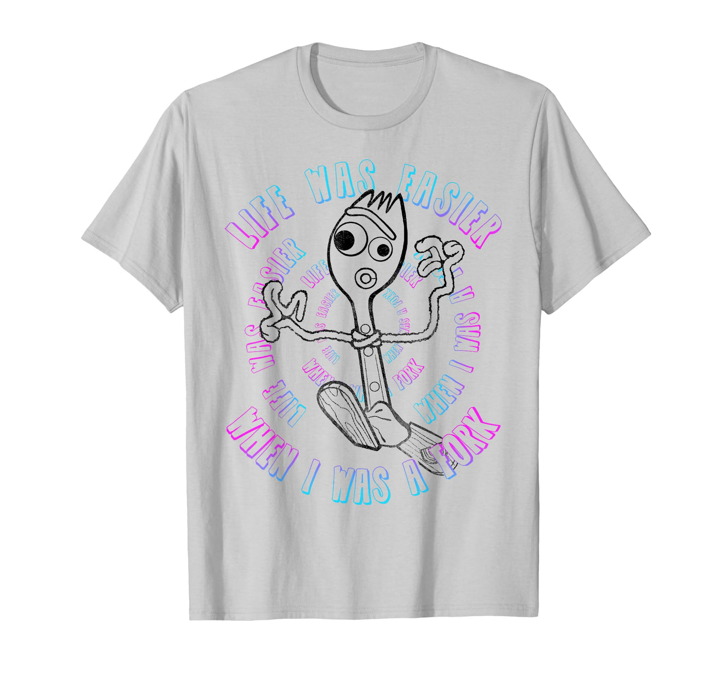 Disney Pixar Toy Story 4 Forky Life was Easier Poster T-Shirt