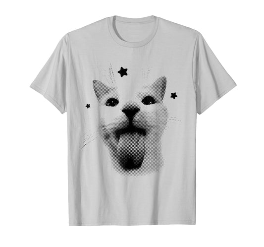 Funny Retro Cat Silly Vintage Kitten Meme Cat Lovers T-Shirt