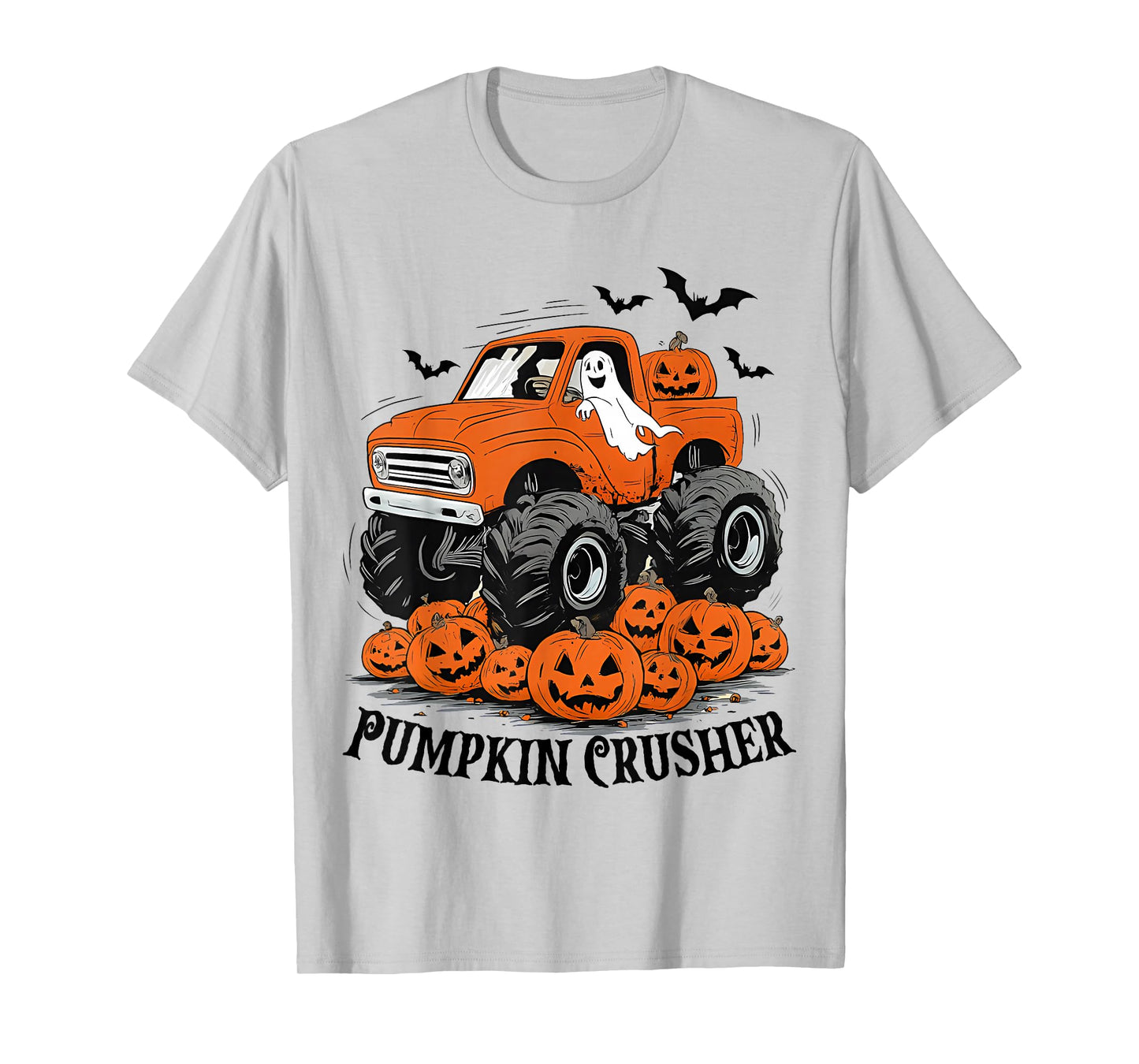 Kids Halloween Pumpkin Crusher Monster Truck Toddler Boys T-Shirt