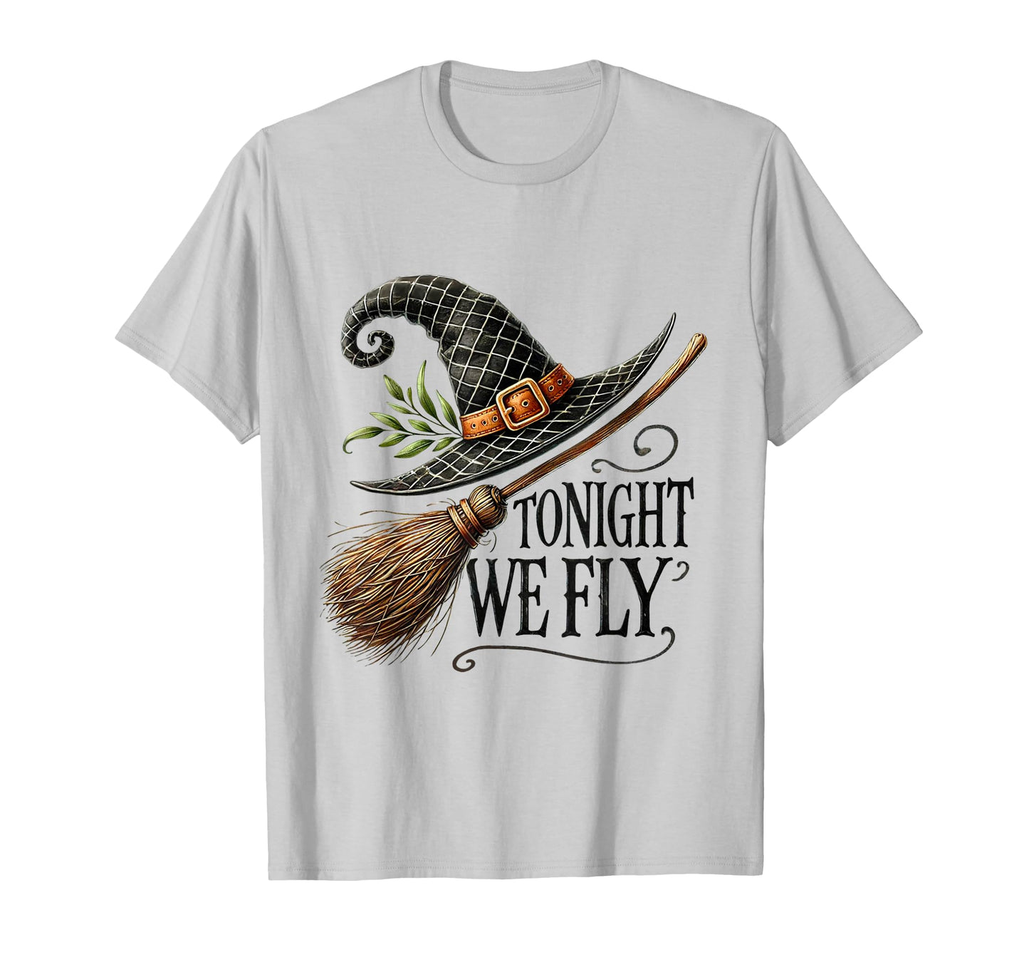 Tonight We Fly Fun Halloween Pumpkin Witches Ghost Graphic T-Shirt