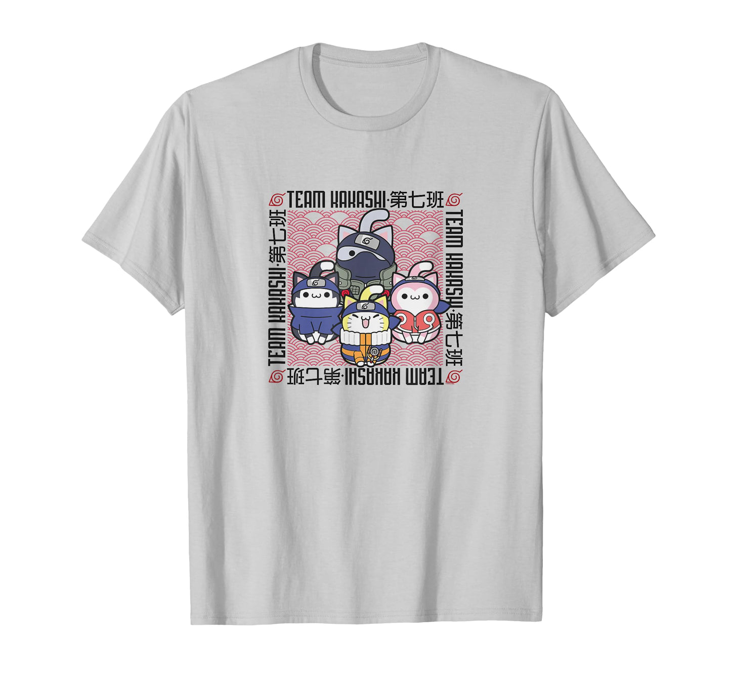 Nyaruto Team Kakashi Naruto Sasuke Sakura Group Shot T-Shirt