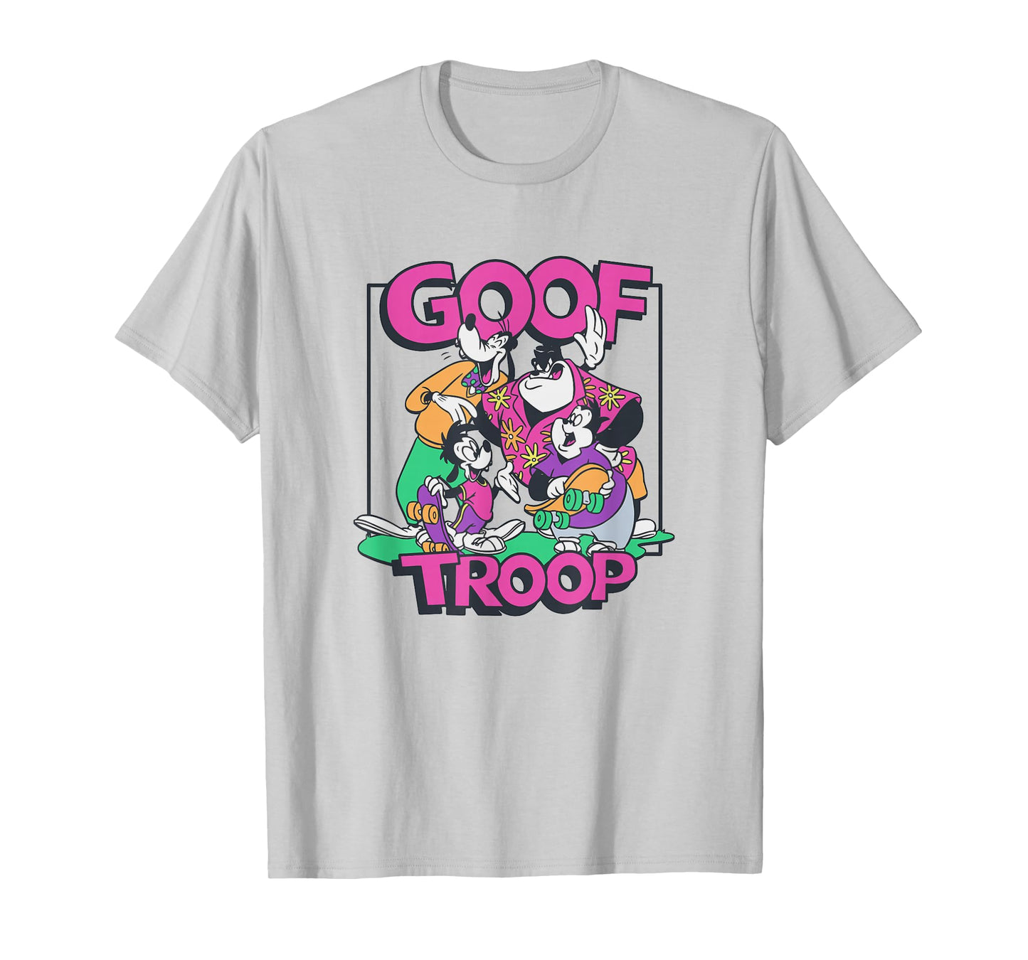 Disney A Goofy Movie Goof Troop Neon Group Shot Portrait T-Shirt