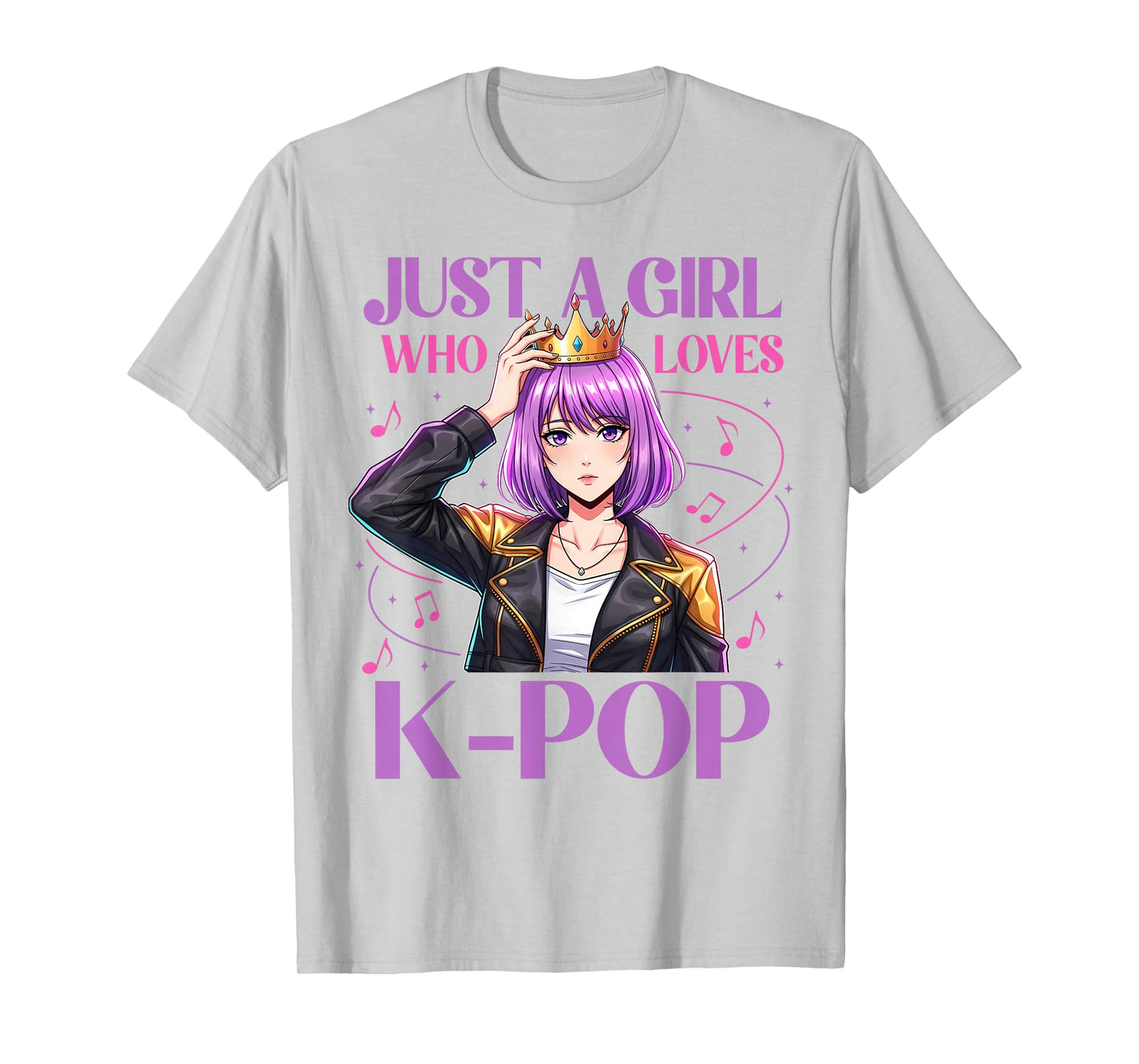 Just a Girl Who Loves K-Pop Cute Anime for Girls Teens T-Shirt