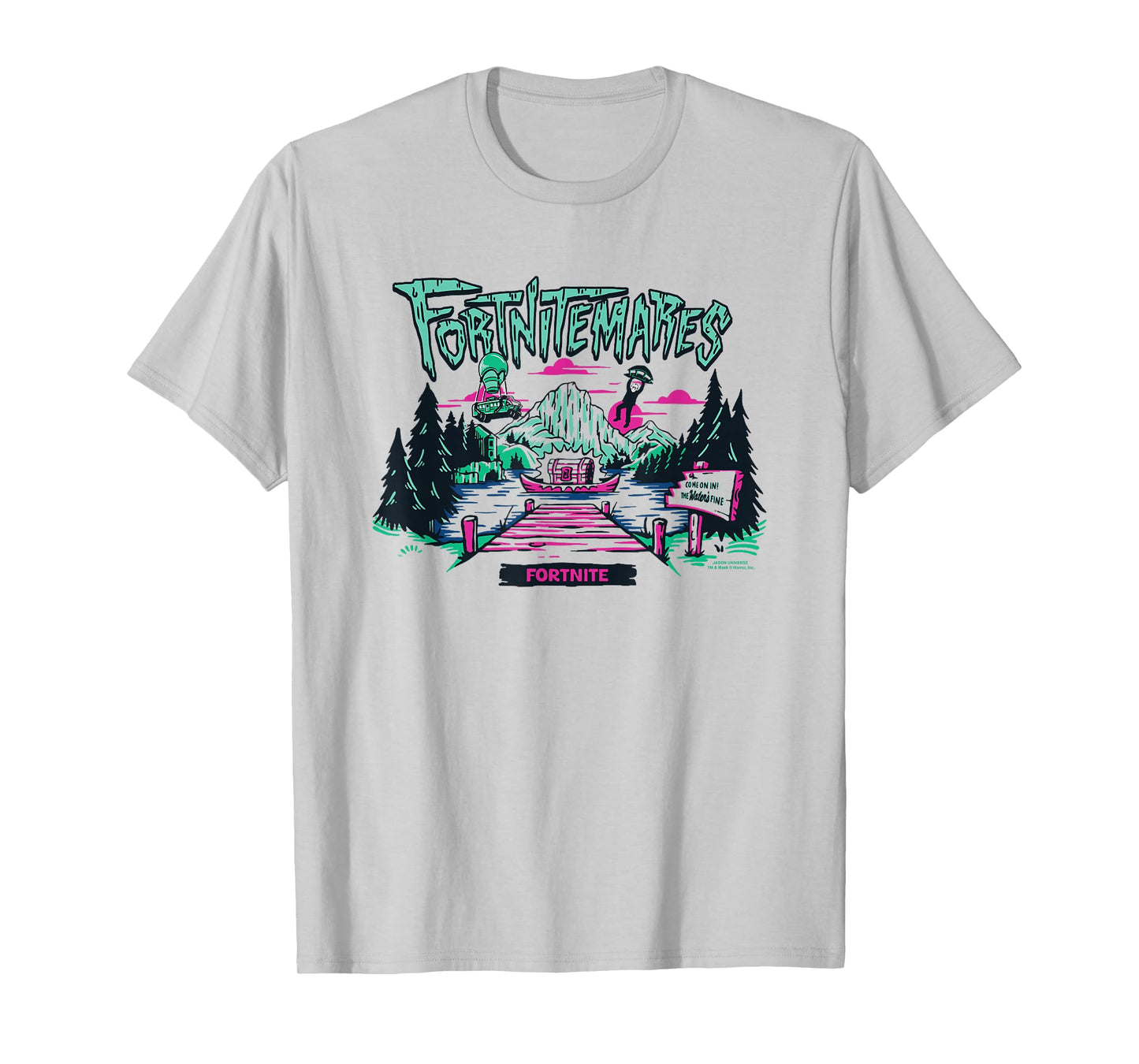 Fortnite Halloween Fortnitemares Jason Dropping Into Lake T-Shirt