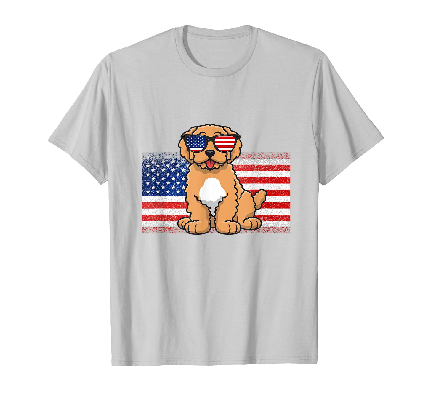 Goldendoodle American Flag 4th Of July Fourth 4th of July A T-Shirt for Women Kids Men