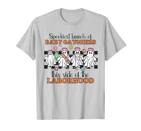 Labor and Delivery Nurse Halloween Ghosts Midwife OB Nurse T-Shirt