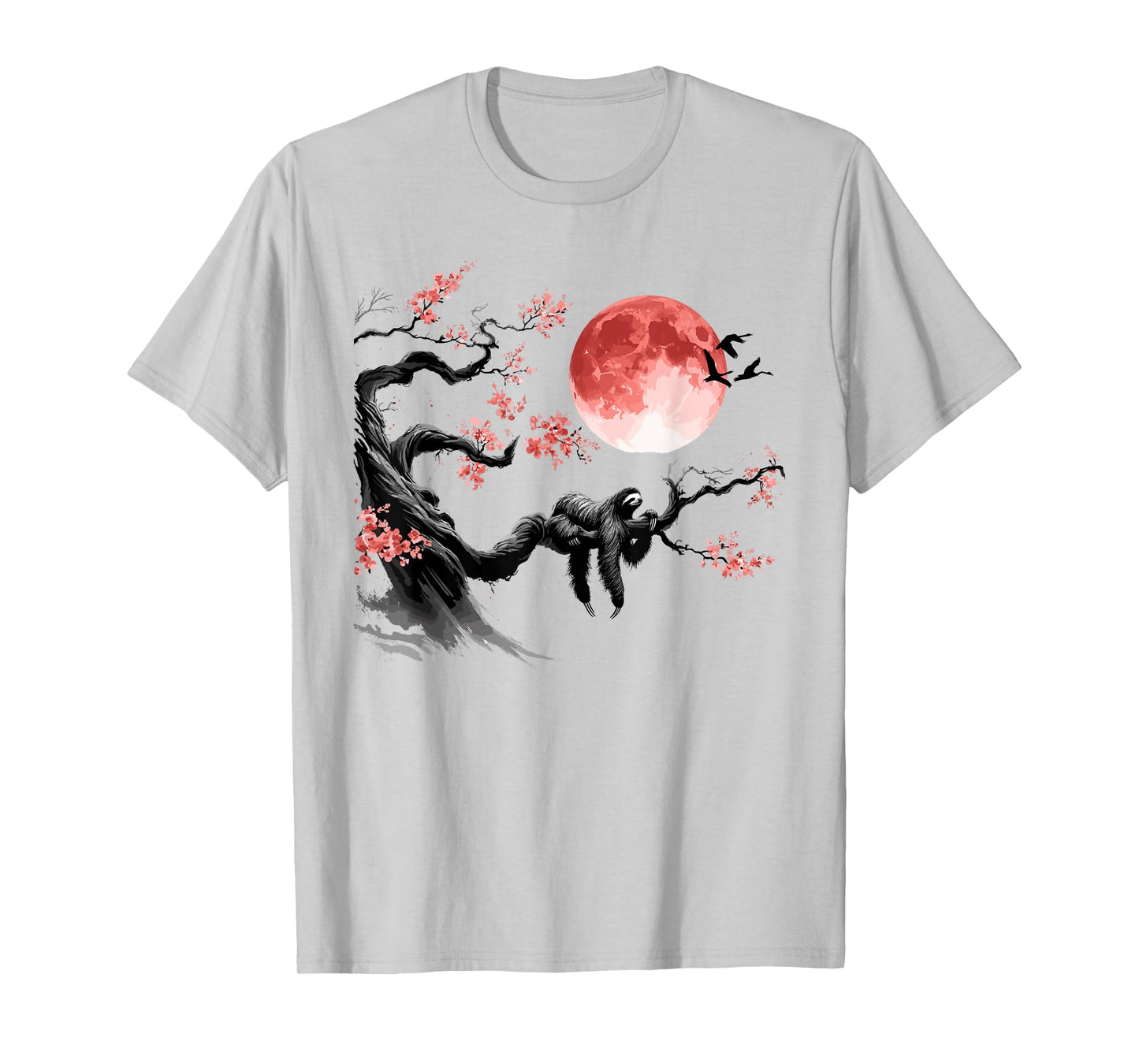 Kawaii Anime Japanese Art Sakura Men Women Kids Funny Sloth T-Shirt