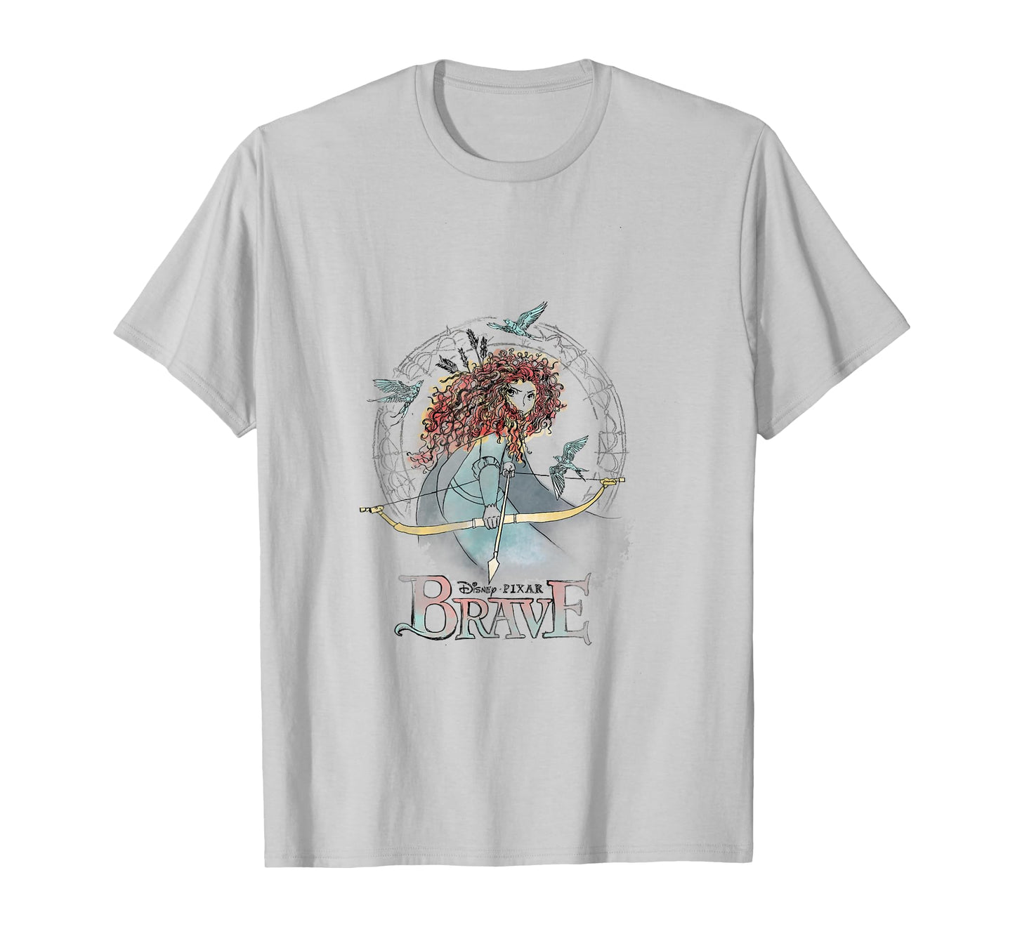Disney Brave Merida Water Color Sketch Graphic T-Shirt T-Shirt