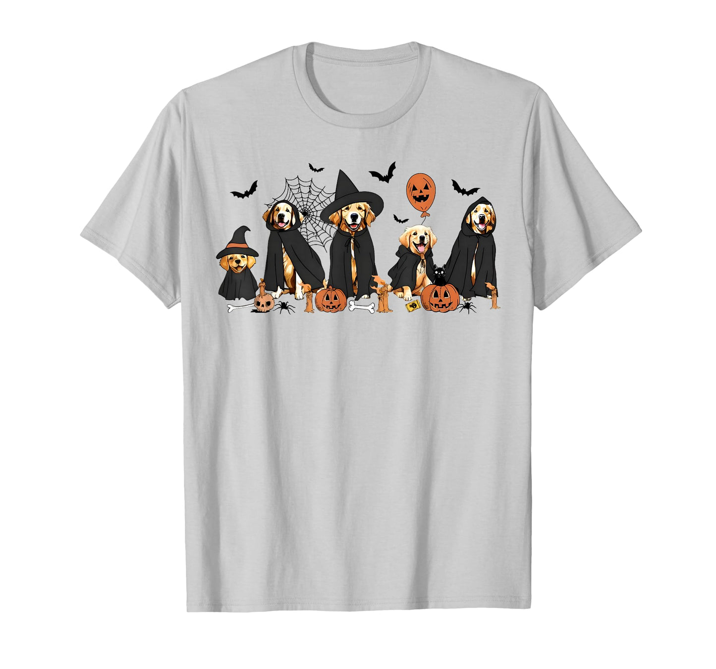 Golden Retriever Dogs Lovers Ghost Witch Halloween Spooky T-Shirt