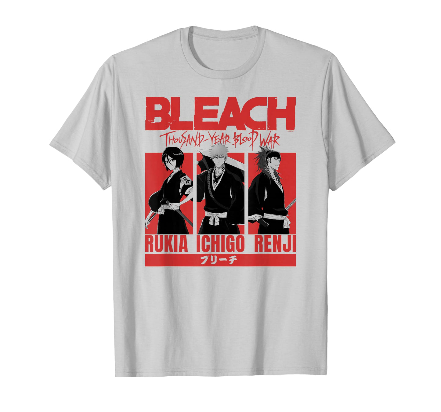 BLEACH: Thousand Year Blood Rukia Ichigo Renji Blocks Anime T-Shirt