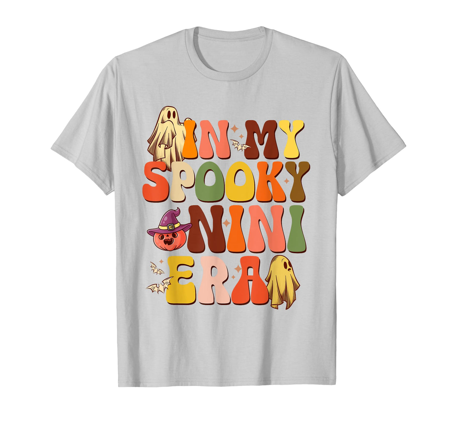 Retro In My Spooky Nini Era Halloween Boo Ghost Mom Women T-Shirt