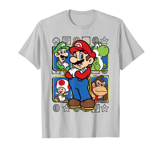 Super Mario Luigi Yoshi Toadstool Donkey Kong Box-Up T-Shirt T-Shirt