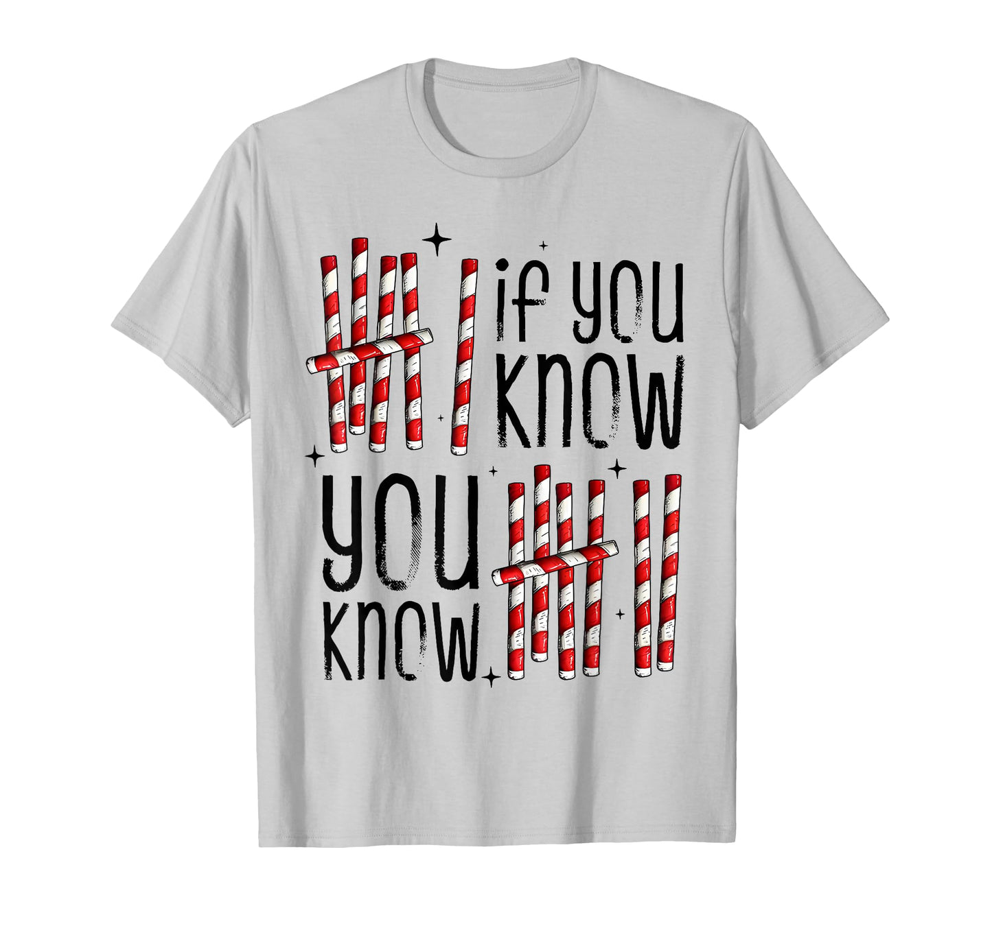 6 7 Funny If You Know 6 You Know 7 Candy Cane Six Seven Meme T-Shirt