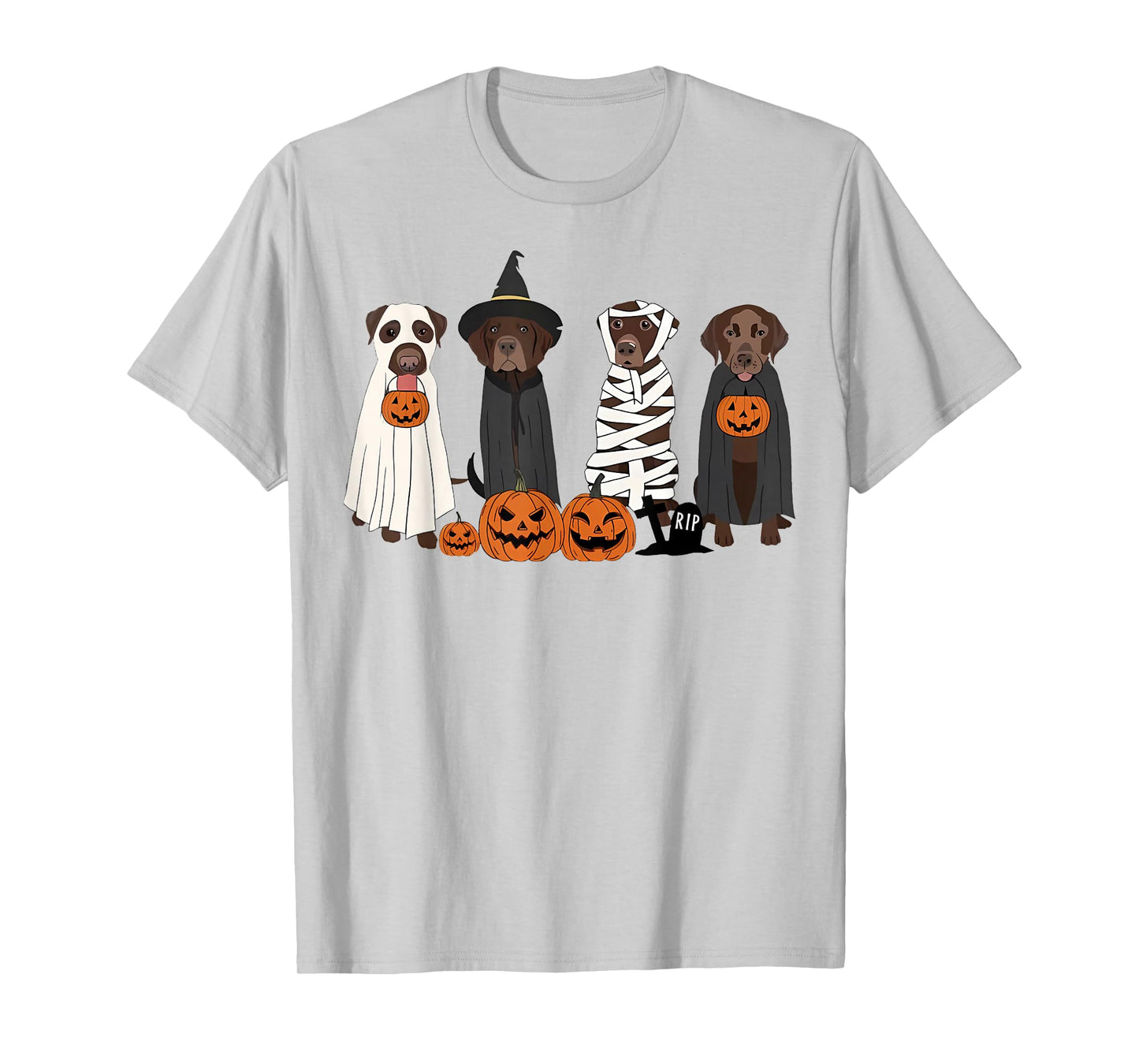 Halloween Brown Labrador Ghost Spooky Chocolate Lab Dog Mama T-Shirt