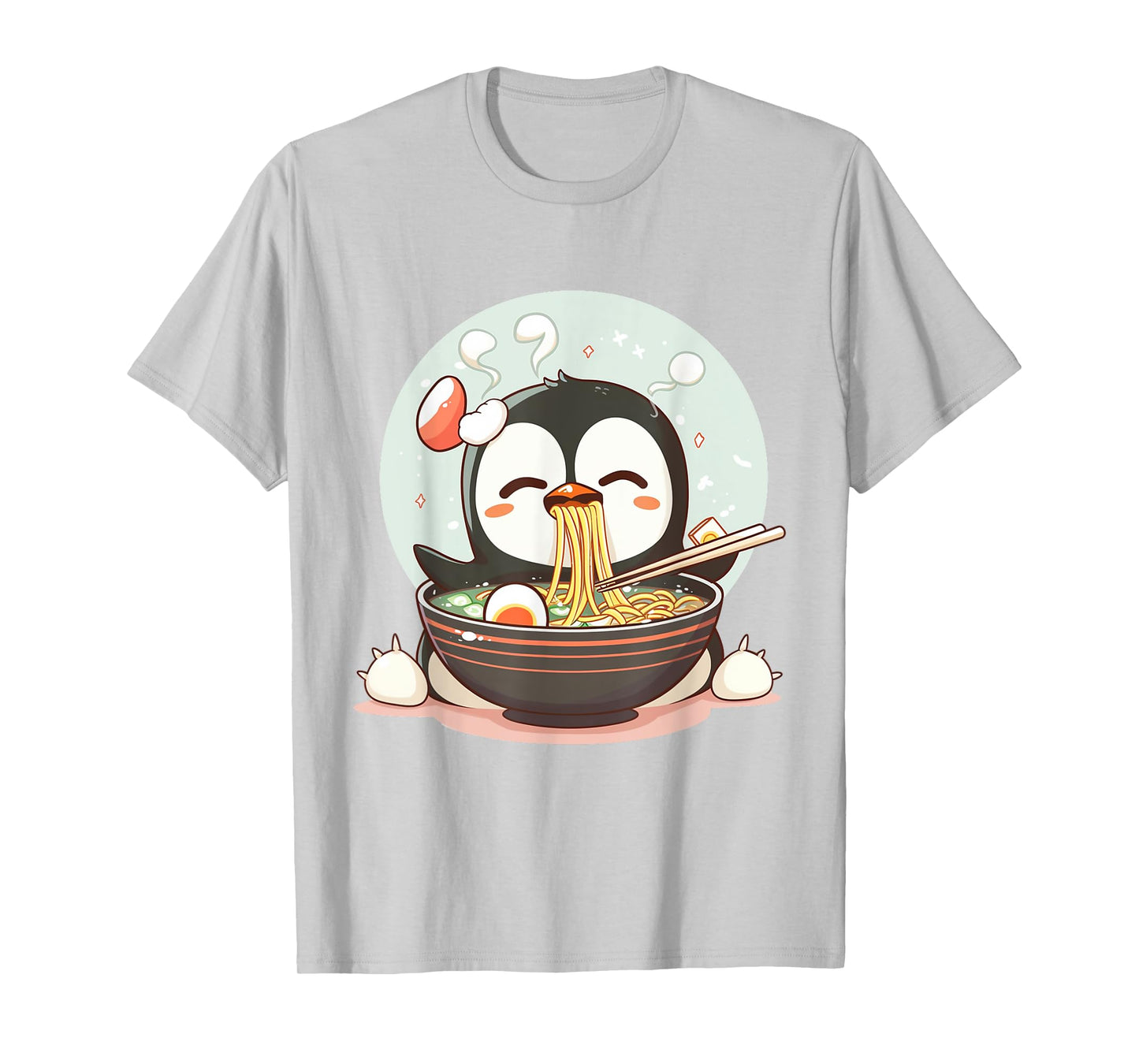 Penguin Ramen Anime Kawaii Eating Girls Teens Gifs T-Shirt