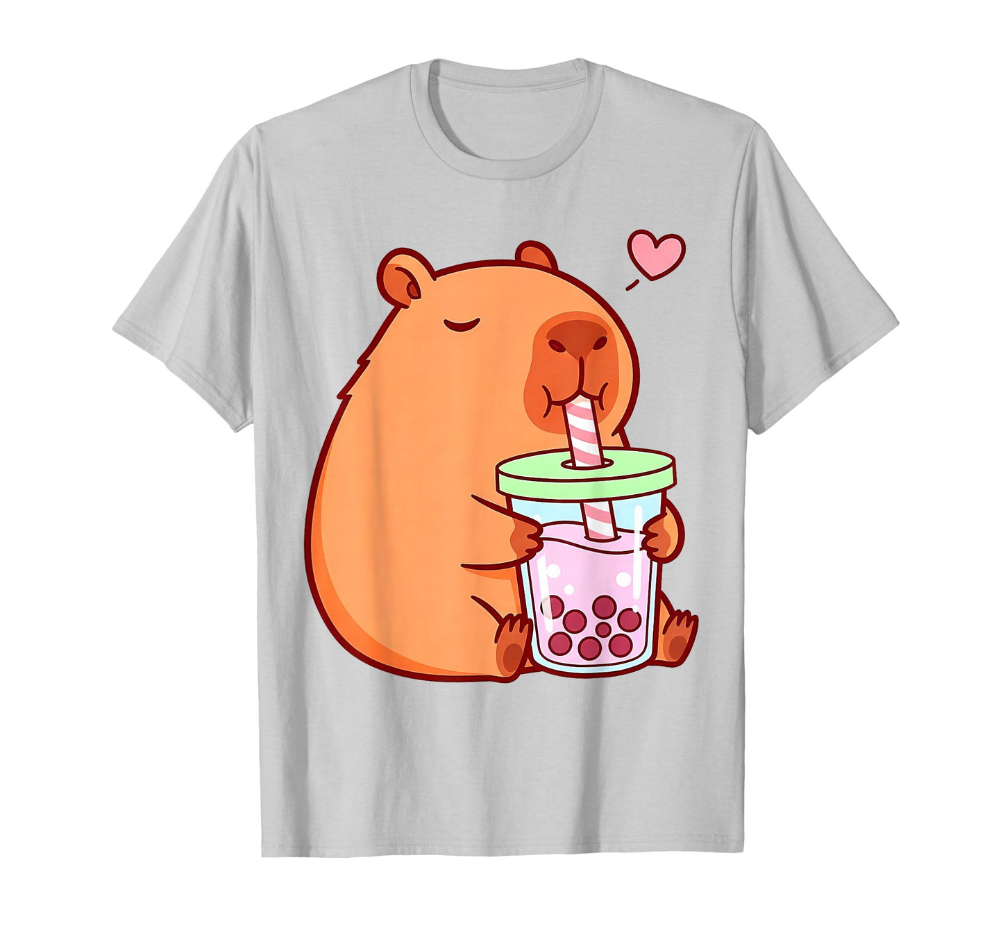 Cute Capybara Kawaii Anime Girls Drinking Boba Tea Lover T-Shirt